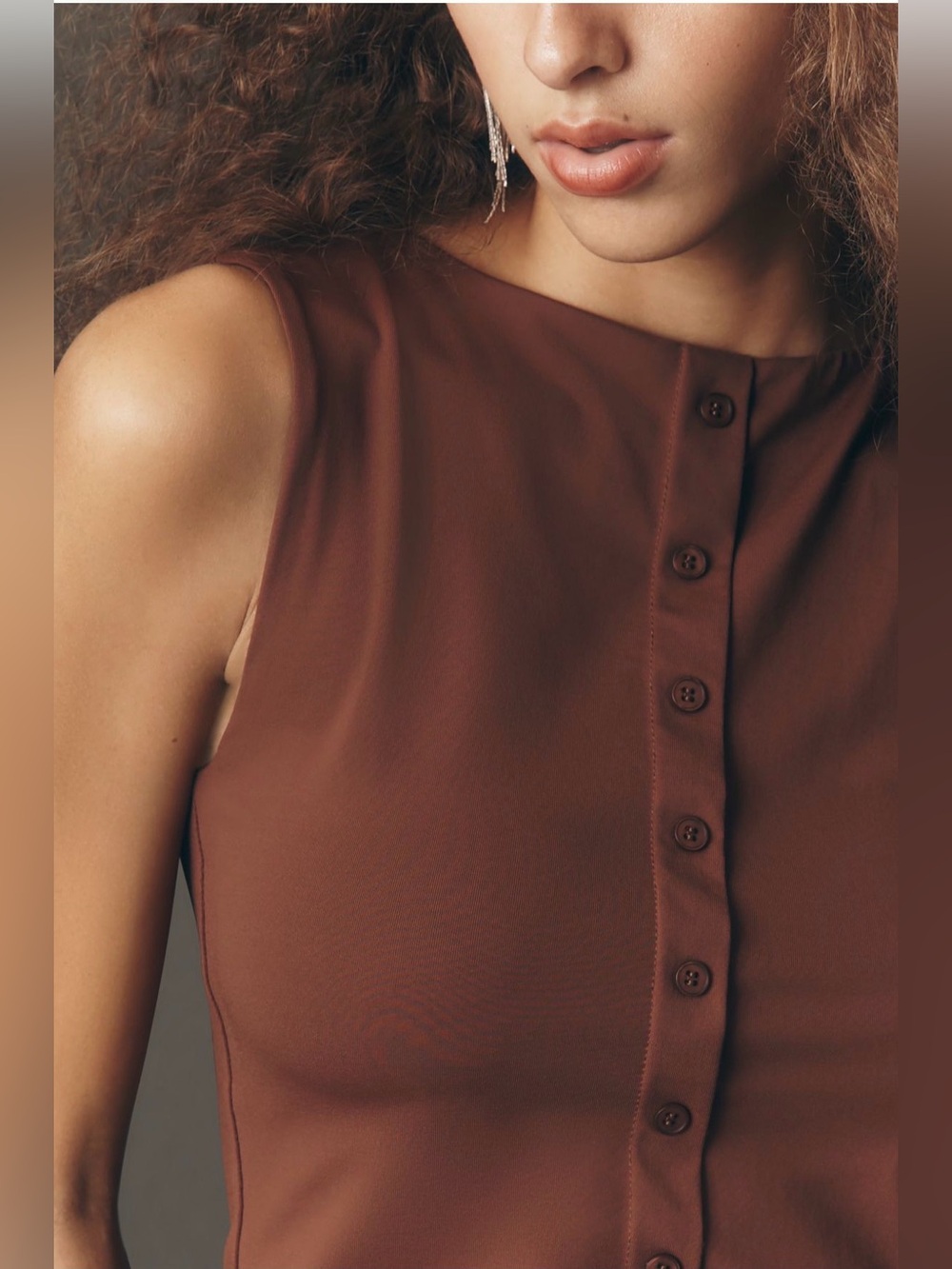 Maeve Button-Front Tank Top - Picture 3 of 12